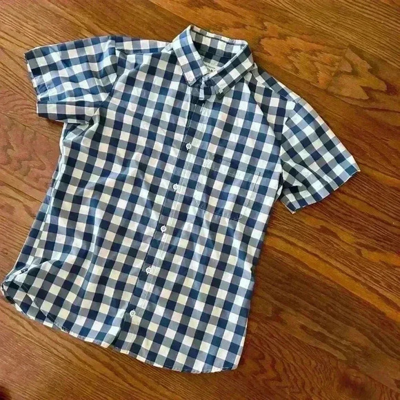 Mizzen+Main Leeward Trim Fit Gingham No Tuck Performance Wear Size Medium Casual - Picture 2 of 8